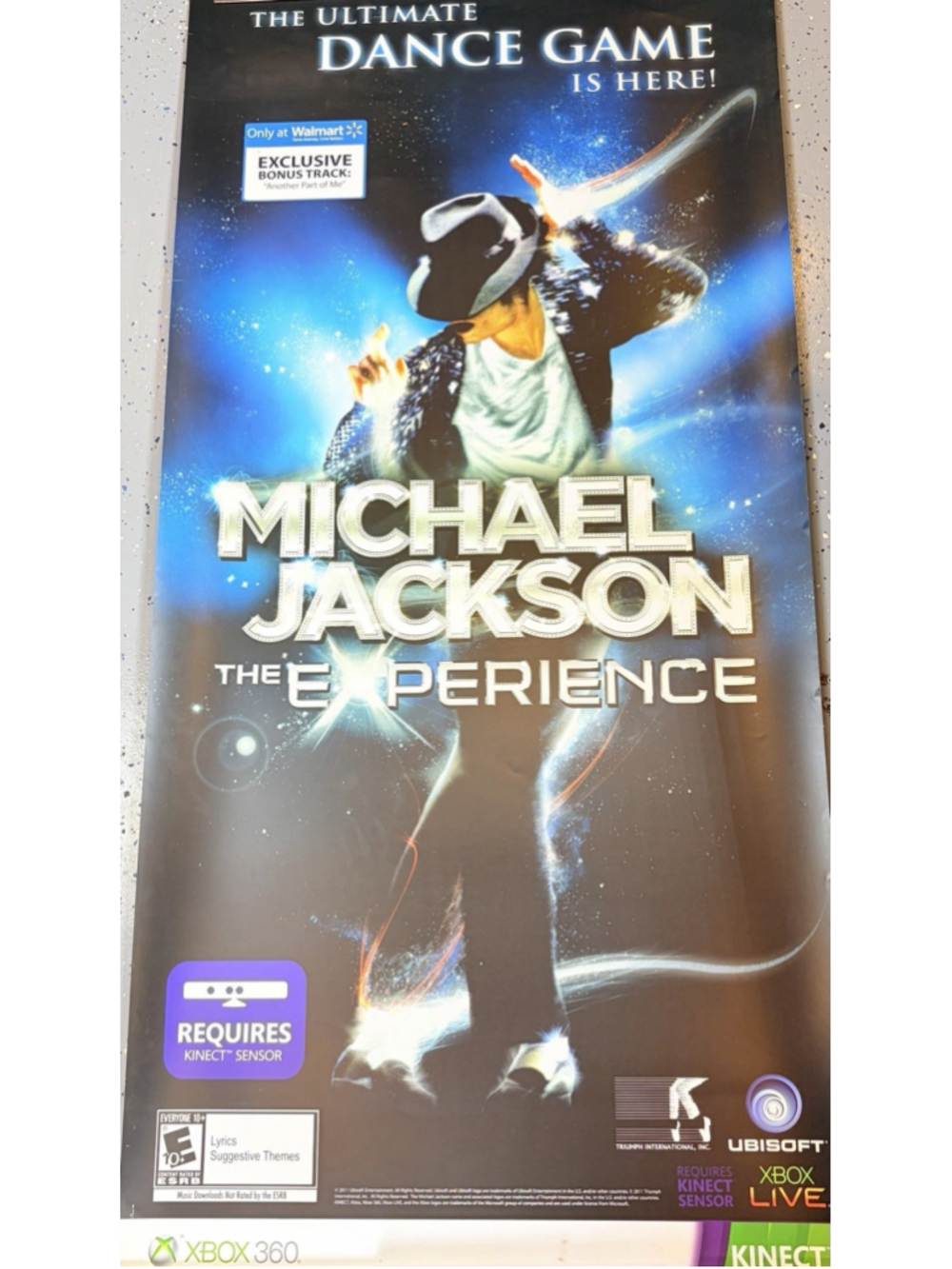 Michael Jackson The Experience 28x58 Walmart Xbox 360 Kinect Promo Poster